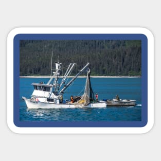 USA. Alaska. Catching Fish is a Hard Labor. Sticker